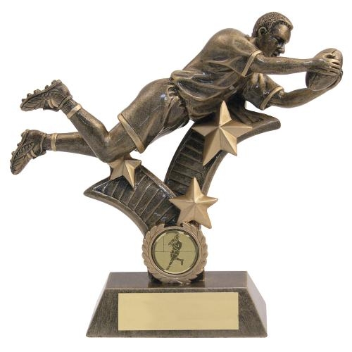 Diving Flying Try Scoring Rugby Trophy RF198